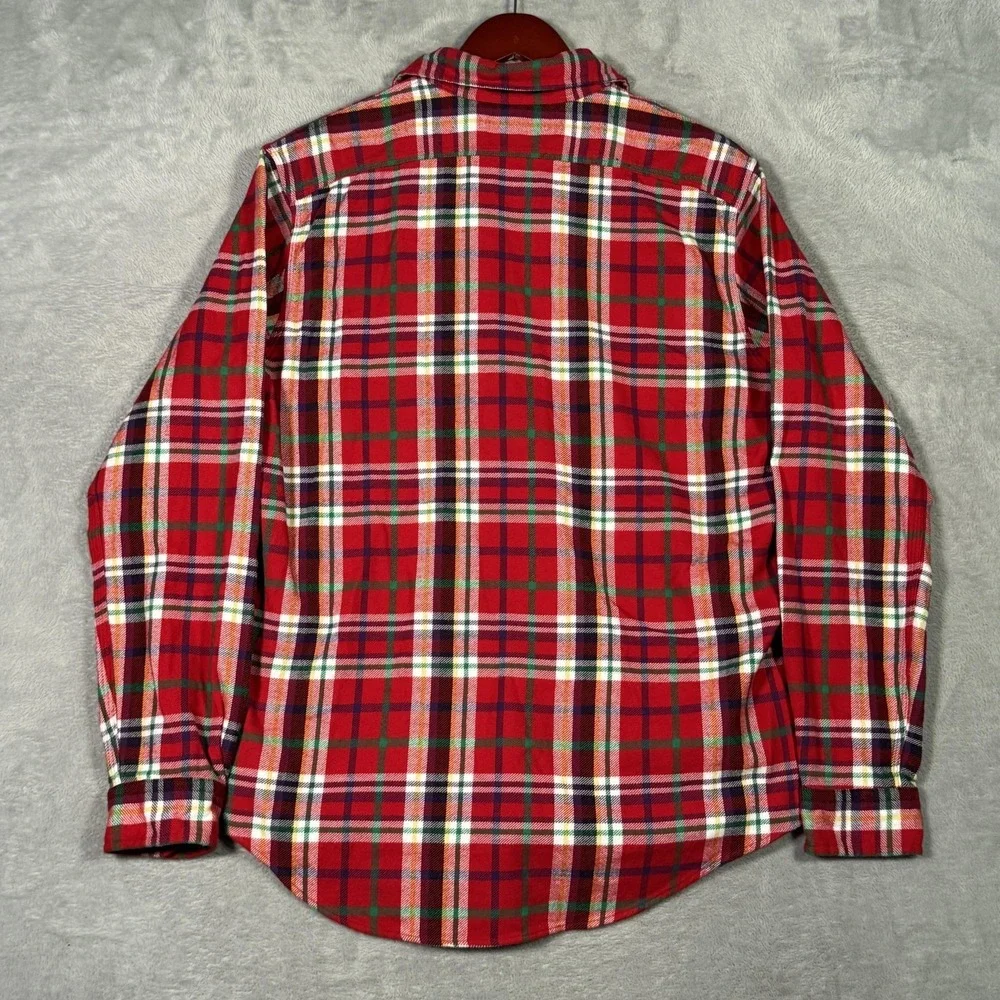 Polo Ralph Lauren‎ Shirt Mens M Red Plaid Flannel Classic Fit Workshirt